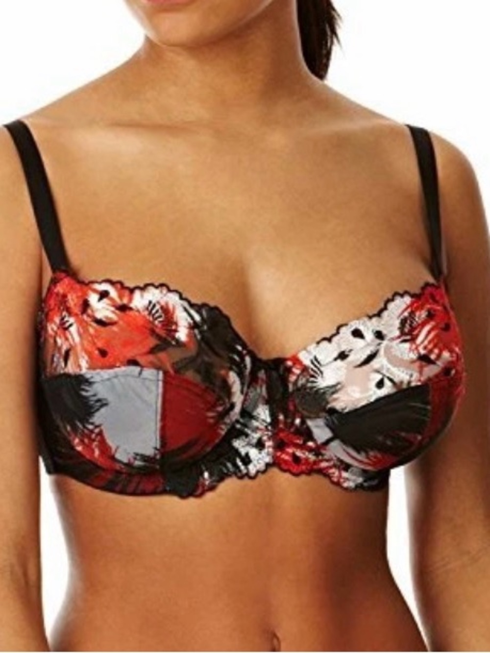 Panache Paloma Superbra 6711 Sheer Floral Lace Balconnet Underwire Bra 38F